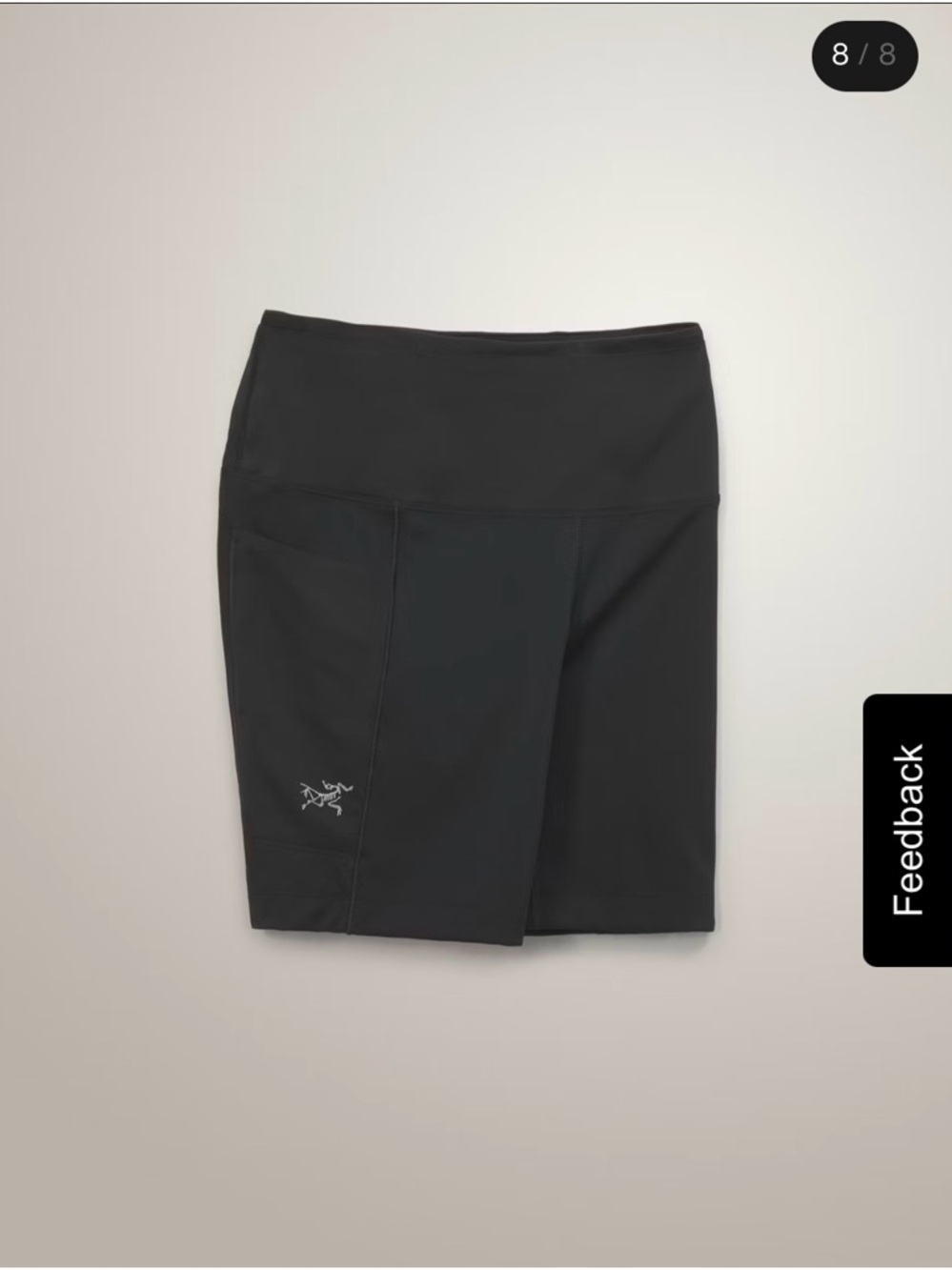 Arc'teryx Essent Black High-Rise Bike Shorts 8” SZ 4 - Picture 4 of 12
